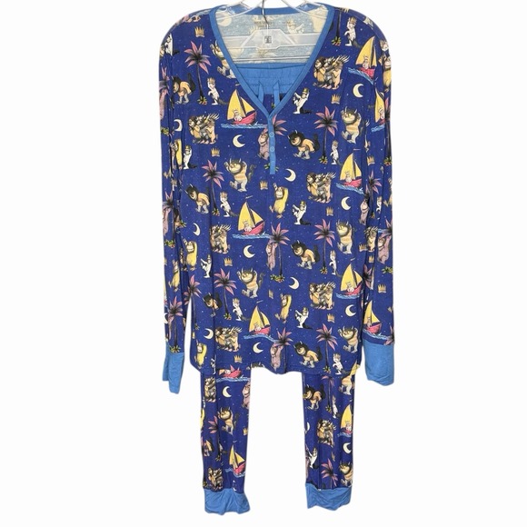 Little Sleepies Other - Little Sleepies Women L Where The Wild Things Are Bamboo Pajamas Set RARE EUC